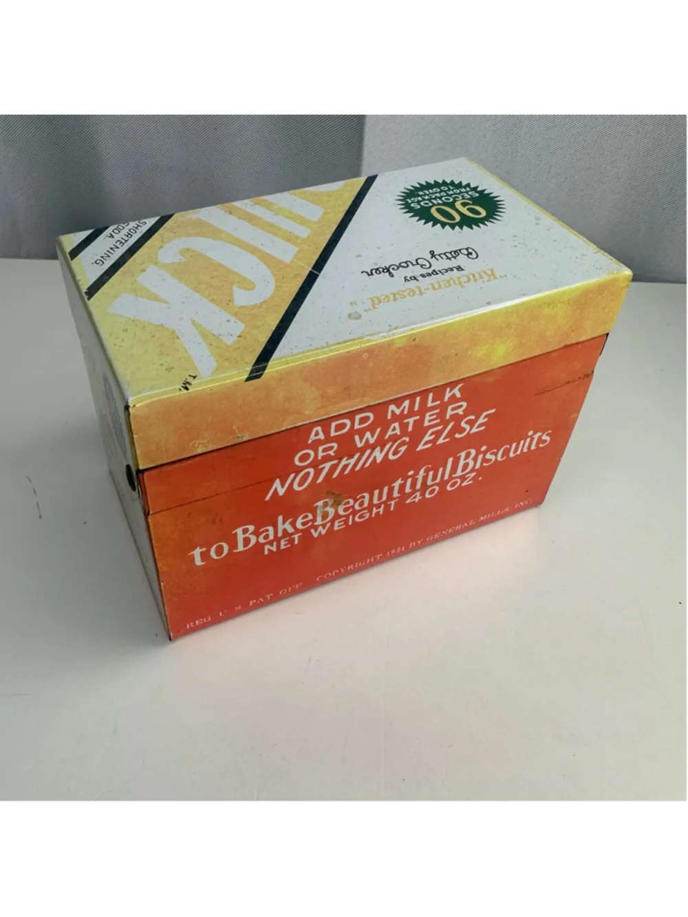Vintage Betty Crocker Bisquick Metal Recipe Box Tin – General Mills Advertising